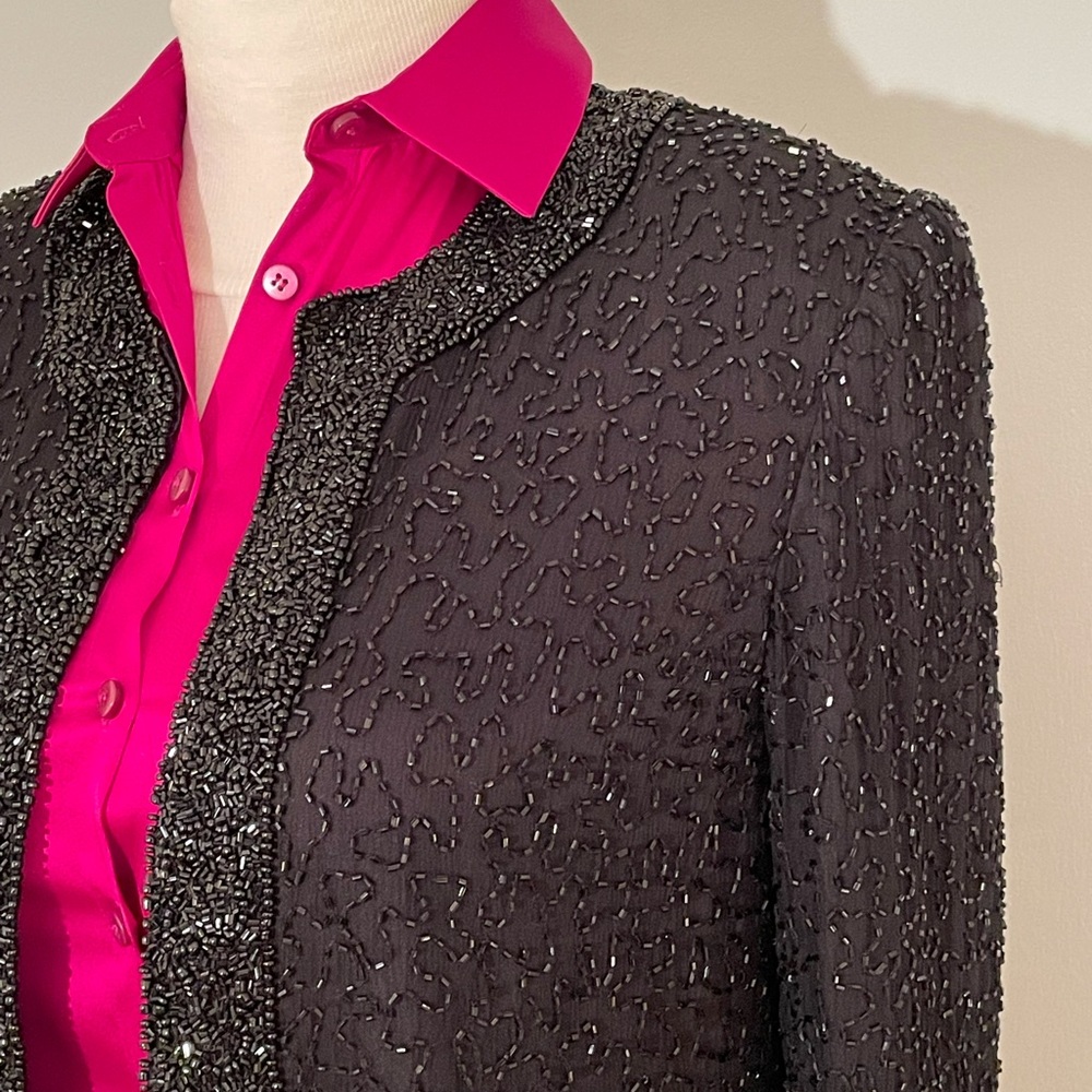 VINTAGE - LAURENCE KAZAR SILK BEADED JACKET
